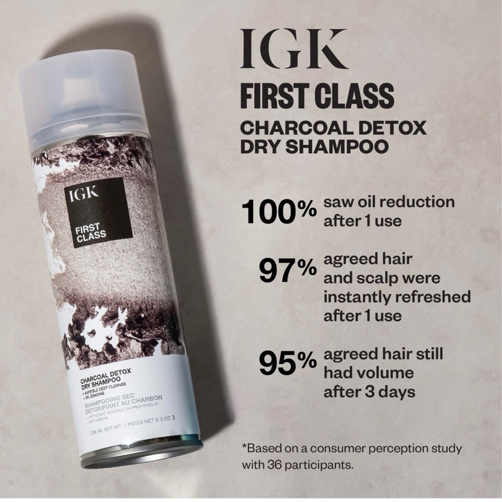 IGK First Class Charcoal Detox Dry Shampoo - Black and White - Picture 2 of 2
